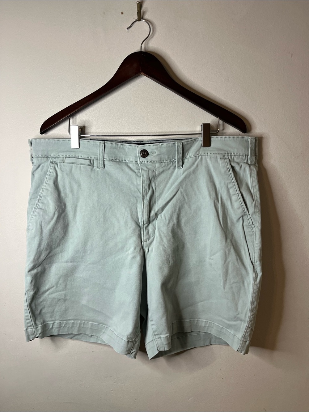 Sonoma 7” Light Mint Flat Front Cotton Shorts
